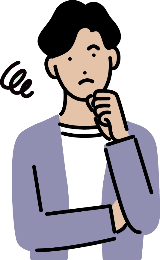悩む男性のイラスト