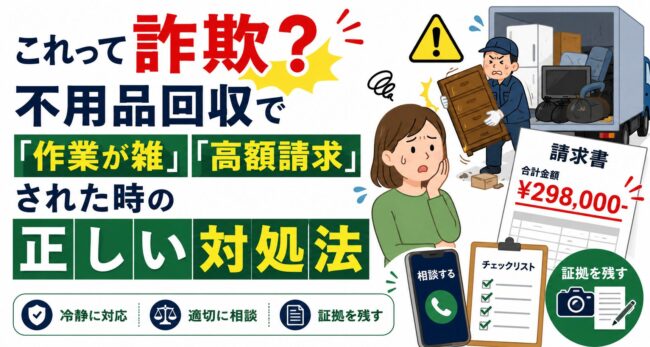 これって詐欺？不用品回収で「作業が雑」「高額請求」された時の正しい対処法