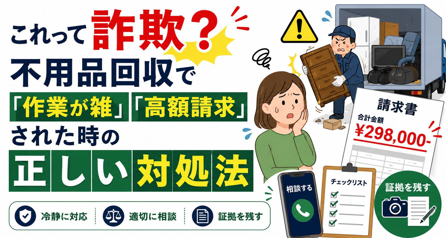 これって詐欺？不用品回収で「作業が雑」「高額請求」された時の正しい対処法
