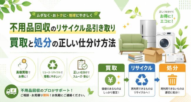 タダで捨てるの損してない？リサイクル品引き取りで損しないための「買取×処分」仕分け術