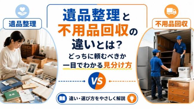遺品整理と不用品回収の違いとは？どっちに頼むべきか一目でわかる見分け方